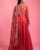 Rust Red Colour Gown With Digital Printed Dupatta