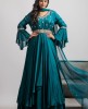 Green Anarkali Suit in Dola silk 