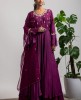 Wine Anarkali Gown set 