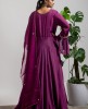 Wine Anarkali Gown set 