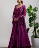 Wine Anarkali Gown set 