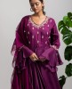 Wine Anarkali Gown set 