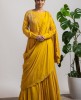 Mustard Gown in Dola Silk 