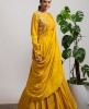 Mustard Gown in Dola Silk 