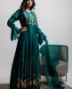 Teal Green Anarkali Suit in Dola Silk 