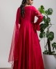 Maroon Anarkali Gown in Dola Silk 