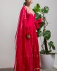 Maroon Anarkali Gown in Dola Silk 