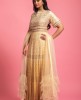 Yellow Colour Gown With Net Dupatta