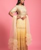 Yellow Colour Gown With Net Dupatta