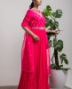 Dark Pink Anarkali gown in Dola Silk 