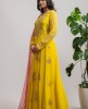 Yellow Anarkali Suit with handwork