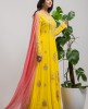 Yellow Anarkali Suit with handwork