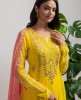Yellow Anarkali Suit with handwork