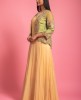 Cream & Pista Green Gown With Hand Embroidered Jacket