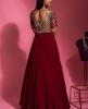 Maroon Colour Drape Style Gown