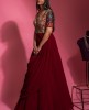 Maroon Colour Drape Style Gown