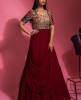 Maroon Colour Drape Style Gown