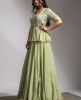 Designer Pista Green Gown