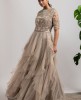 Beige color ruffle Gown 