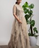 Beige color ruffle Gown 