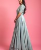 Green Colour Drape Style Gown