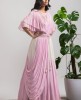 Lavender Georgette Gown with gradient drape style