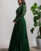 Bottle Green Anarkali style gown