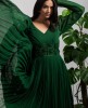 Bottle Green Anarkali style gown