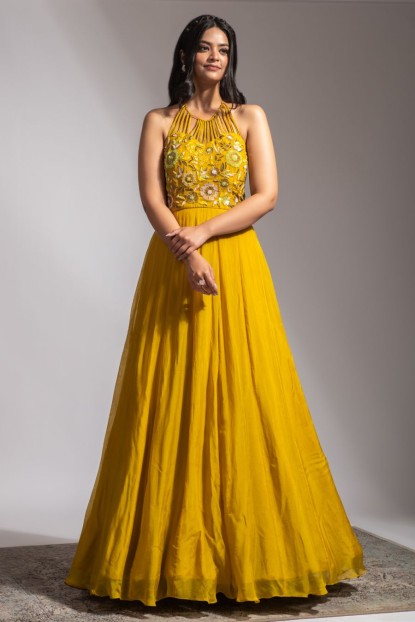 Stylist Mustard colour Gown
