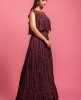 Digital Printed Wine Colour Poncho Style Gown