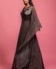 Dark Brown Digital Printed Gown