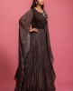 Dark Brown Digital Printed Gown