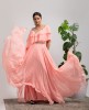 Unique Peach gown in Georgette 