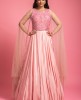Peach Color Gown With Sequins Work