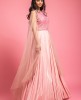 Peach Color Gown With Sequins Work