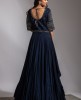 Black Designer Gown With Hand Embroidery