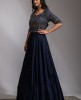 Black Designer Gown With Hand Embroidery