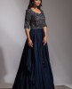 Black Designer Gown With Hand Embroidery
