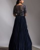 Blue Colur Drape Style Gown