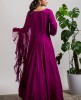 Wine Poncho style Gown 
