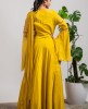 Mustard Drape style Gown with handwork