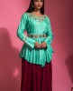 Green & Wine Kediya Style Indo Western Dress