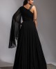 Black Designer Gown With Hand Embroidery
