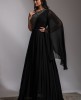 Black Designer Gown With Hand Embroidery