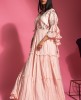 Peach Color Indo Western Gown With Dupatta