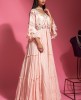 Peach Color Indo Western Gown With Dupatta