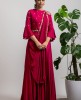 Maroon drape style Gown 