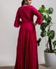 Maroon drape style Gown 
