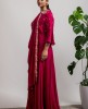 Maroon drape style Gown 