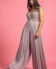 Grey Colour Jump Suit With Mirror Work